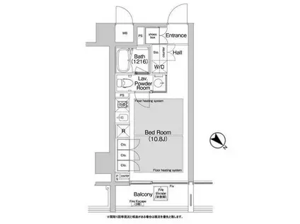 BPRレジデンス渋谷(ワンルーム/9階)の間取り写真