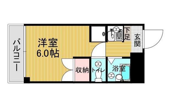 グランディール門田屋敷(ワンルーム/3階)の間取り写真