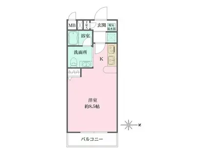 フロンティア甲子園口(ワンルーム/3階)の間取り写真