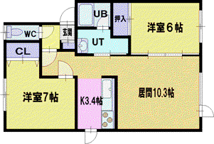 アットホーム(2LDK/2階)の間取り写真