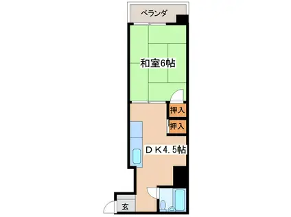 文京パセオ(1DK/2階)の間取り写真