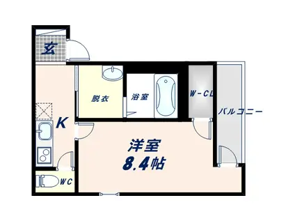 フジパレス放出VI番館(1K/3階)の間取り写真