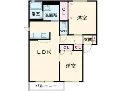 シャーメゾンA(2LDK/2階)の間取り写真