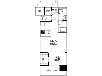 ALFACIO DE CLAVE(1LDK/14階)の間取り写真