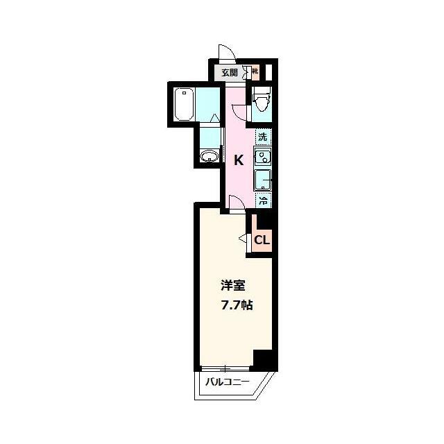 雅順浅草(1K/7階)の間取り写真