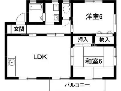 ハイムヨシミ(2LDK/1階)の間取り写真