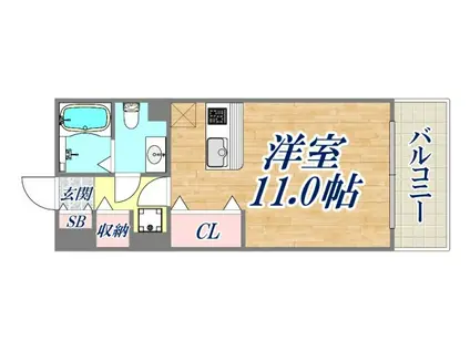 ルナコート(ワンルーム/2階)の間取り写真