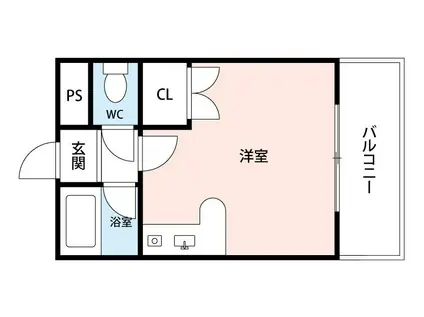 ビスタ千里丘V(ワンルーム/2階)の間取り写真