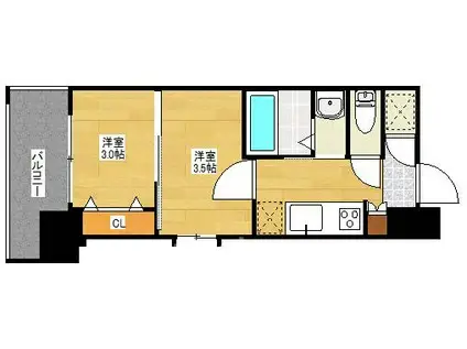 NO.111 TRADING TOWER(2K/13階)の間取り写真