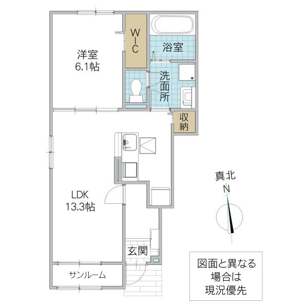 けやきレジデンスα(1LDK/1階)の間取り写真