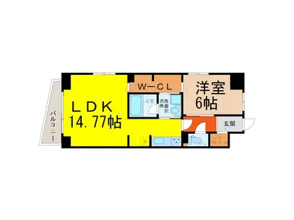 名駅南サクセスVIII(1LDK/7階)の間取り写真