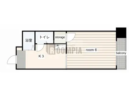 エステイトピア(1K/6階)の間取り写真