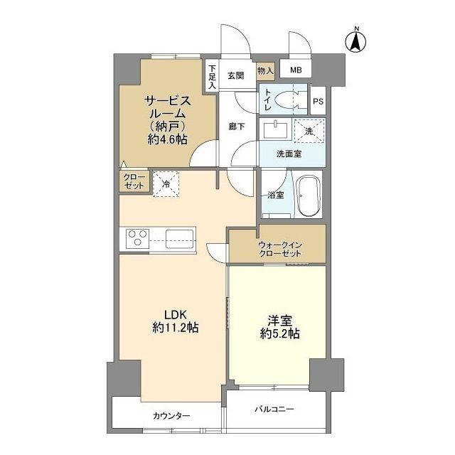 板橋区役所前ビューハイツ(2LDK/3階)の間取り写真