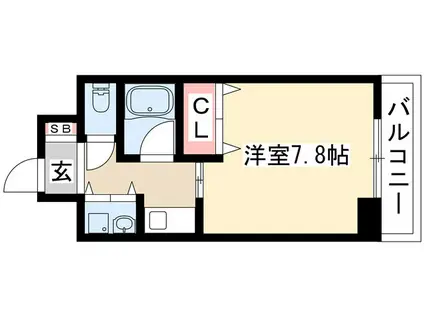 AXIS桜通内山(1K/7階)の間取り写真