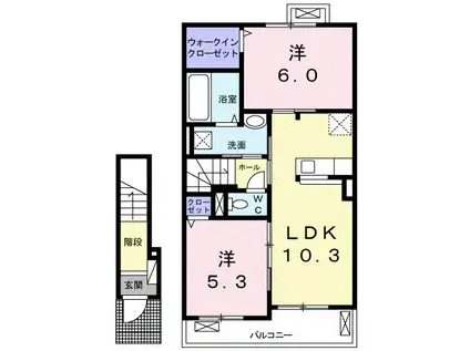フォルシュ(2LDK/2階)の間取り写真
