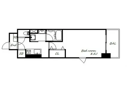 シュロス フォン アイン(1K/4階)の間取り写真