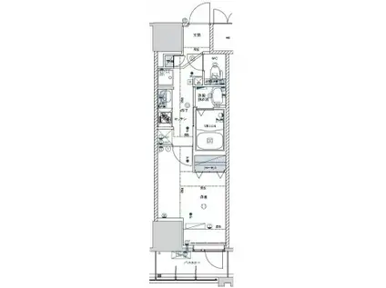 ライジングプレイス亀戸(1K/15階)の間取り写真