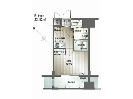 サヴォイエクセルシオール(1K/7階)の間取り写真