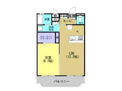 ARC HILLS C(1LDK/3階)の間取り写真