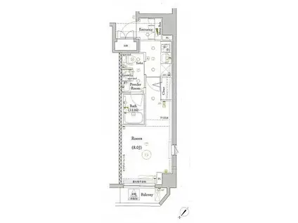 ヴォーガコルテ東京スカイツリー(1K/4階)の間取り写真