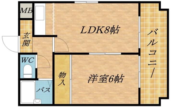 COSMO蓮井(1LDK/4階)の間取り写真