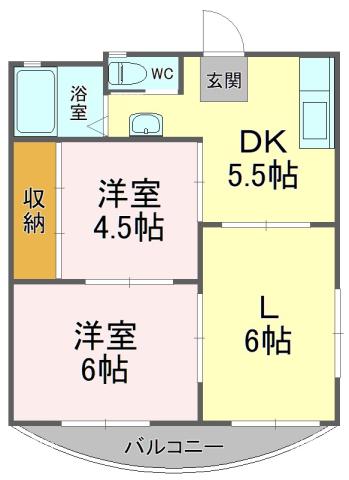 エルコーポ丸子(3DK/3階)の間取り写真