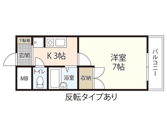 ウェルフェア(1K/1階)の間取り写真
