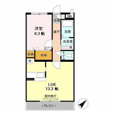エスペランサ(1LDK/3階)の間取り写真