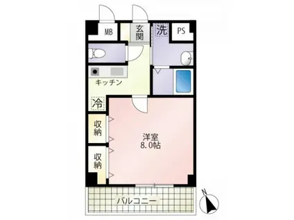 第22友建ビル(1K/3階)の間取り写真