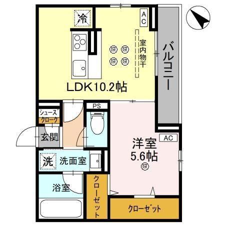 ジョウエイ深町(1LDK/3階)の間取り写真