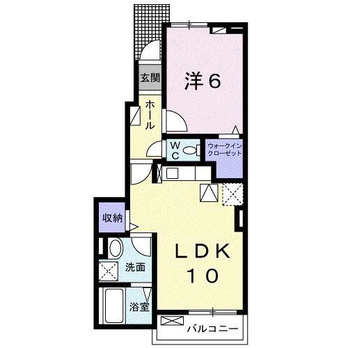 サンヒルズ高雄 南棟(1LDK/1階)の間取り写真