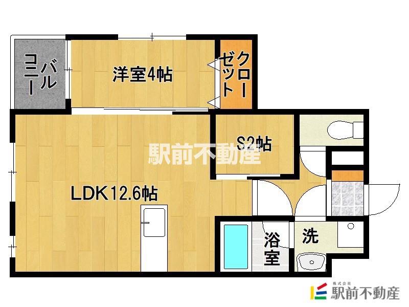 レオクラージュ試験場前(1SLDK/1階)の間取り写真