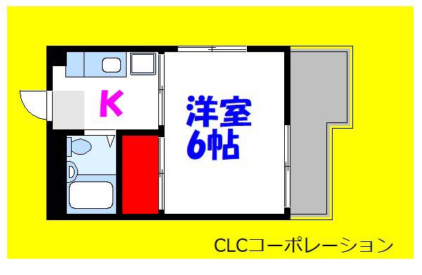 シティーハイツ(1K/3階)の間取り写真