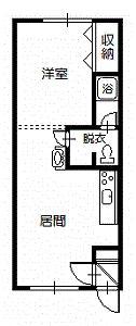 スカイハイツ大町22(1DK/2階)の間取り写真