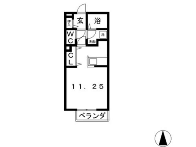 ラフィネ中島A棟(ワンルーム/1階)の間取り写真