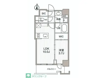 シーズンフラッツ両国サウス(1LDK/3階)の間取り写真