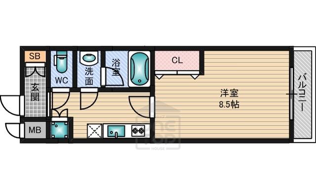 カルム千昇2(1K/3階)の間取り写真