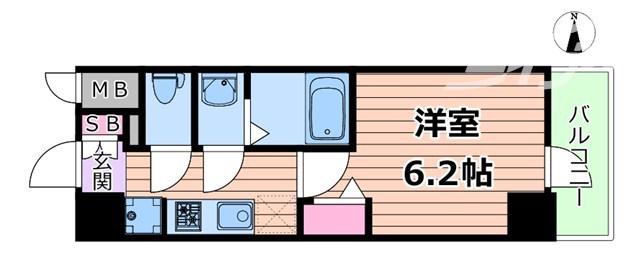 プレサンス塚本アクミリオン(1K/15階)の間取り写真