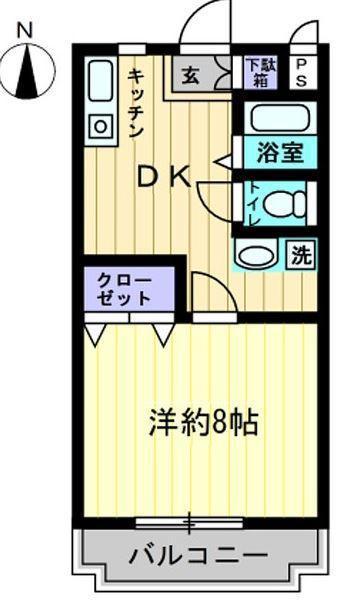 ロビイプライズ(1DK/4階)の間取り写真