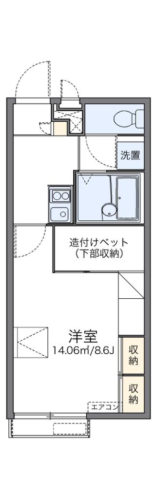 レオパレス加茂(1K/2階)の間取り写真