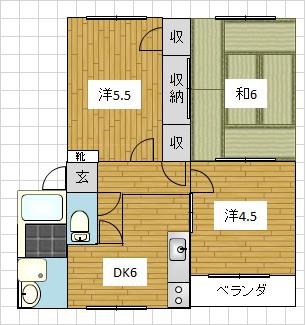 アグリーン東田中(3DK/2階)の間取り写真