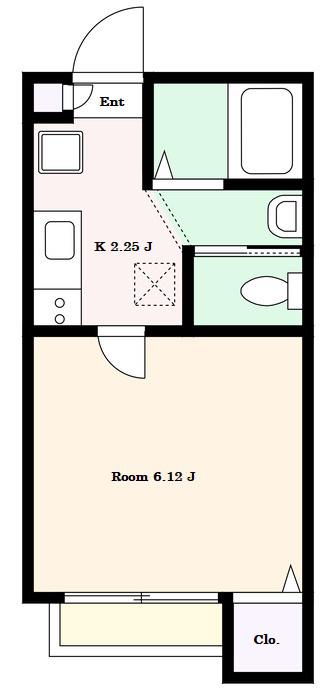 IMPRESS COURT(1K/2階)の間取り写真