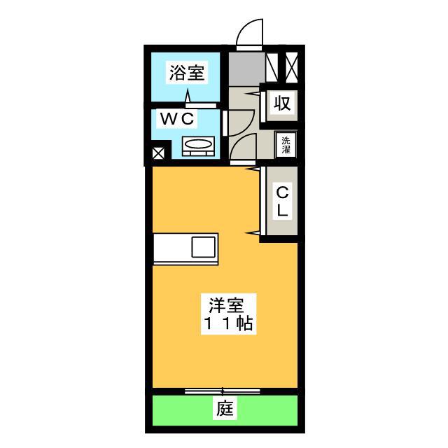 セジュールドマーニ(ワンルーム/1階)の間取り写真