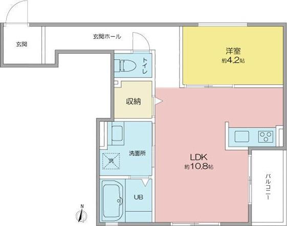 VILLA桜山(1LDK/1階)の間取り写真