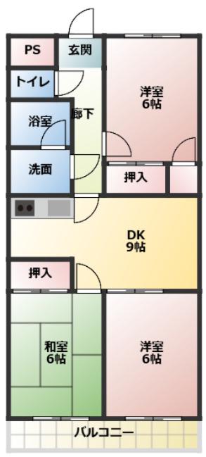 ネスパルド江南(3DK/2階)の間取り写真