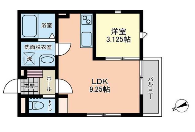 コンフィデンス東大宮G(1LDK/2階)の間取り写真
