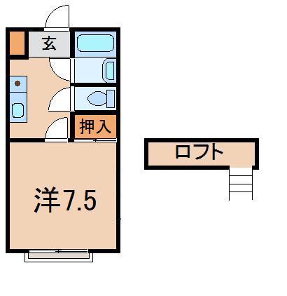 クレールII(1K/1階)の間取り写真