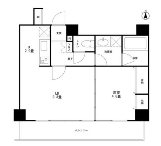 高輪三枝ビル(1LDK/2階)の間取り写真