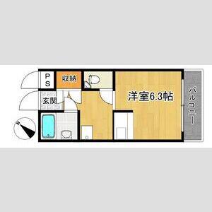モンテメール学園前(1K/4階)の間取り写真