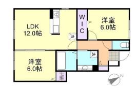 D-ROOM神田(2LDK/1階)の間取り写真